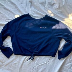 Champion Women's Navy Cropped Crewneck